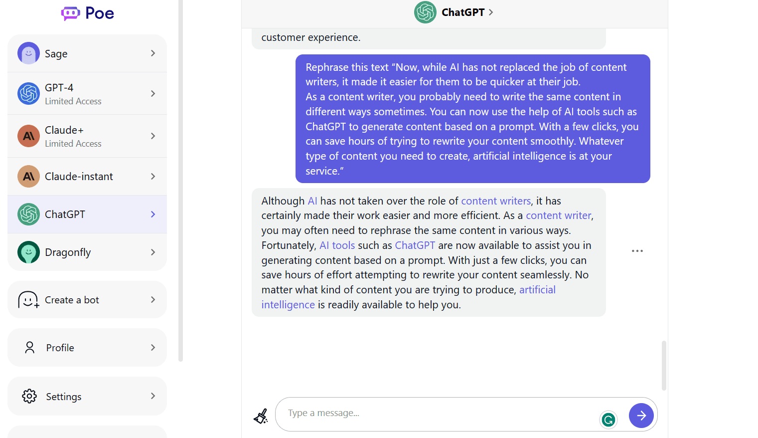 ChatGPT-prompt that rephrases the text