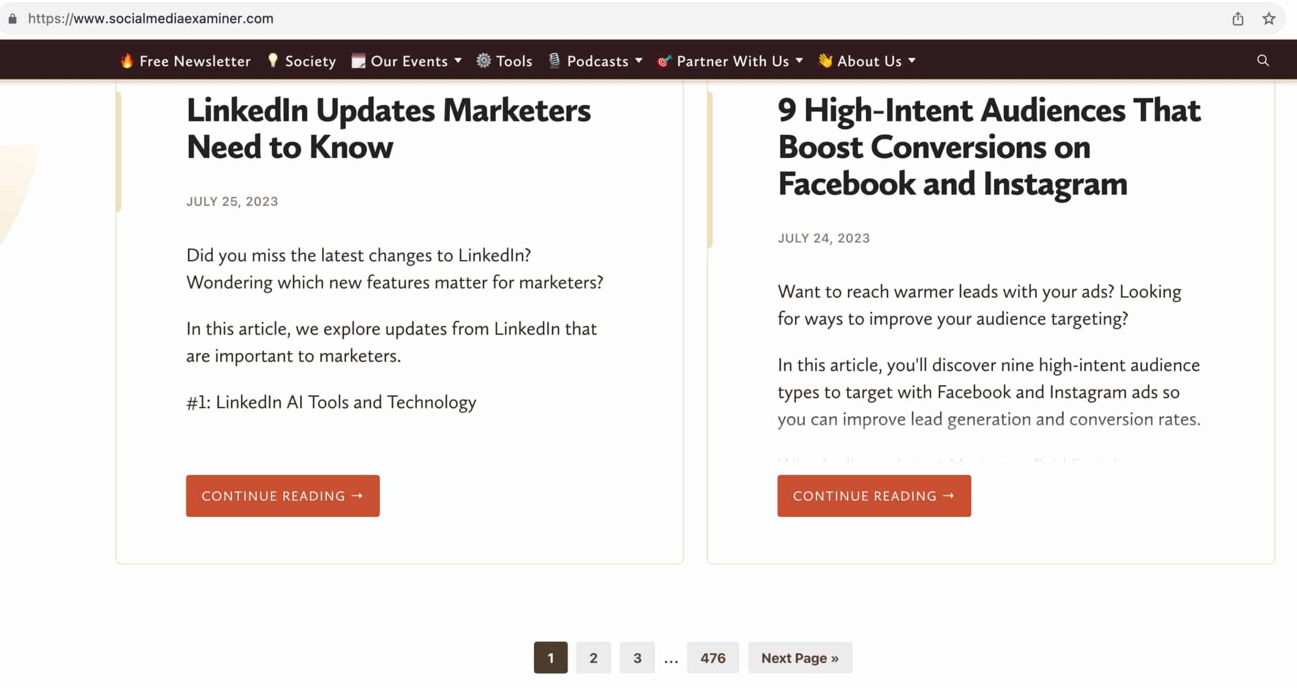 Example of Social Media Examiner's Content Marketing Strategy