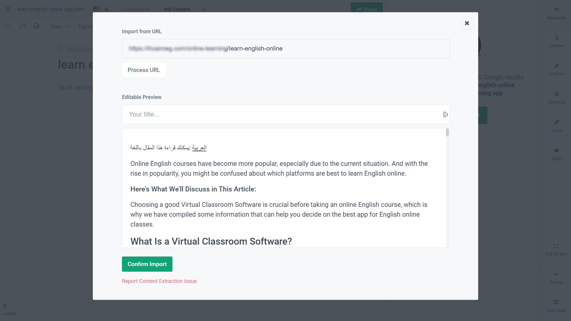 showing the preview so you can press confirm import 