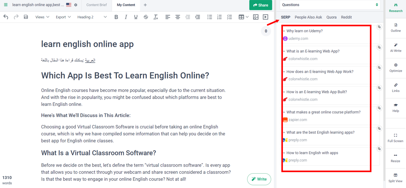  how to discover question gaps using Frase.io.