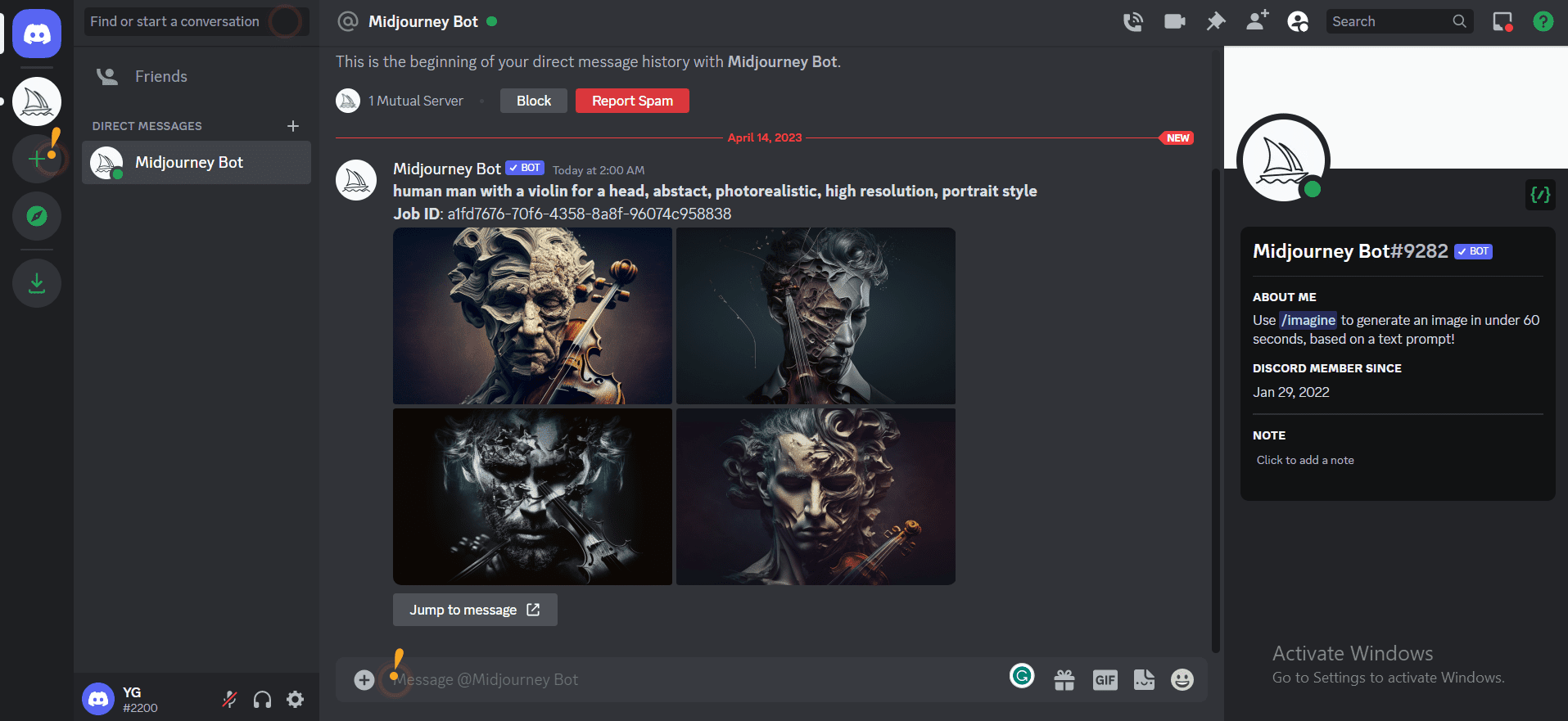 The Job ID that you need to use in your next MidJourney prompt to get similar output to what MidJourney already produces