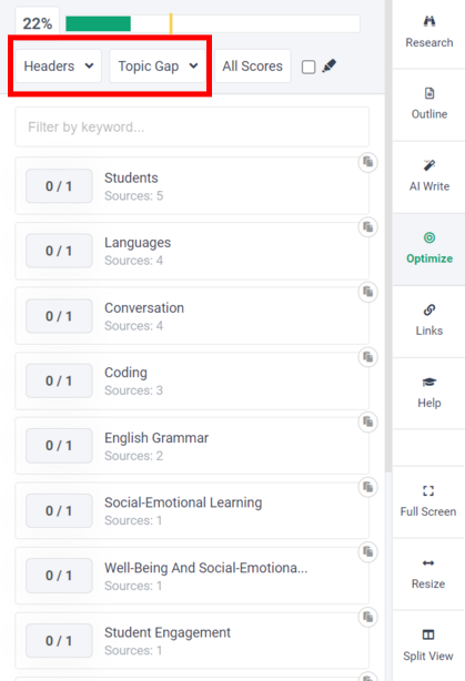  how to discover gaps between your competitors and your article using Frase.io.